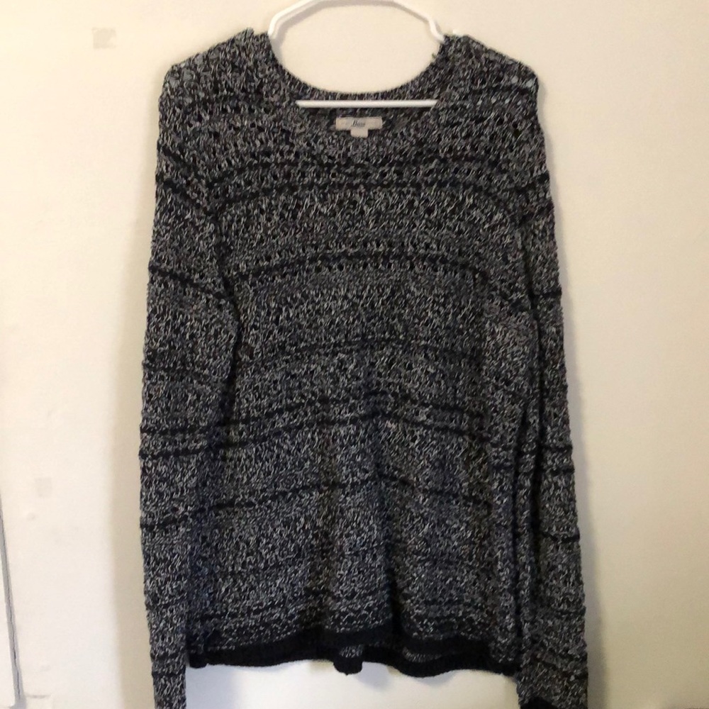 Black and white knit sweater